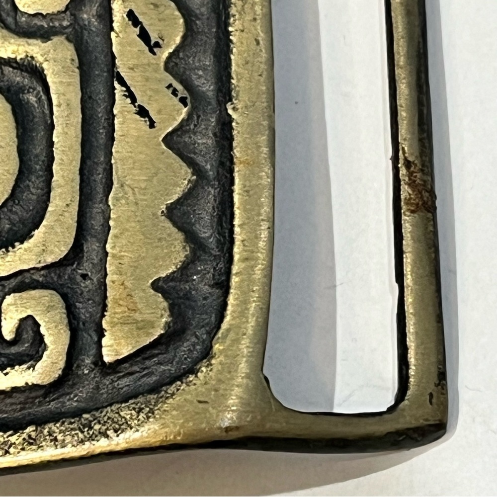Set Of 2 Vintage Metal Belt Buckles Native American Inspired And 708 Steel - Picture 15 of 16